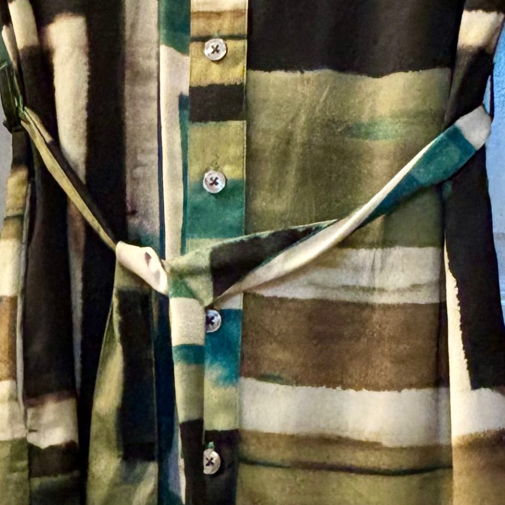Green Geometric Patterned Dress